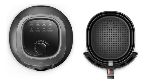 Imagem 4 de 6 de Air Fryer Fritadeira Sem Óleo Elétrica Electrolux 6,5l Family Cesto Removível Com Timer 1700w De Potência Eaf50 Grafite Efficient Por Rita Lobo