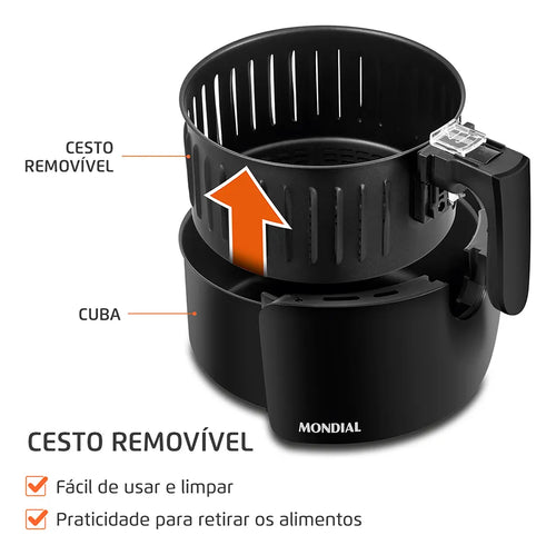 Imagem 4 de 6 de Fritadeira De Ar Af-35-bf Air Fryer 3,5l Preta Mondial
