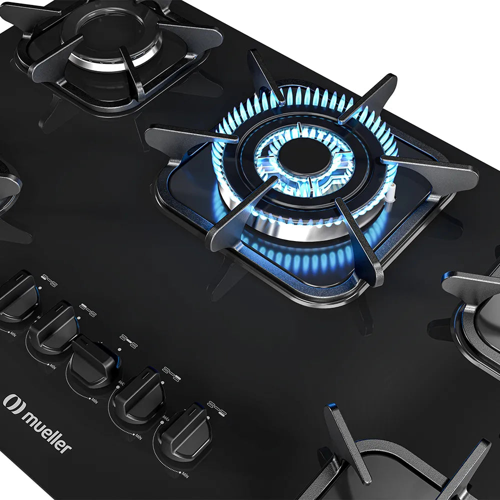 Cooktop Mueller 5 bocas Preto com Queimador Tripla chama - Image 4
