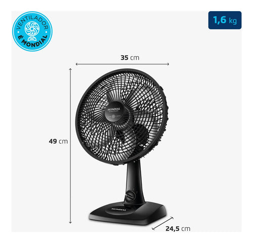 Imagem 6 de 6 de Ventilador de Mesa 30cm Super Power Mondial 60W VSP-30-B