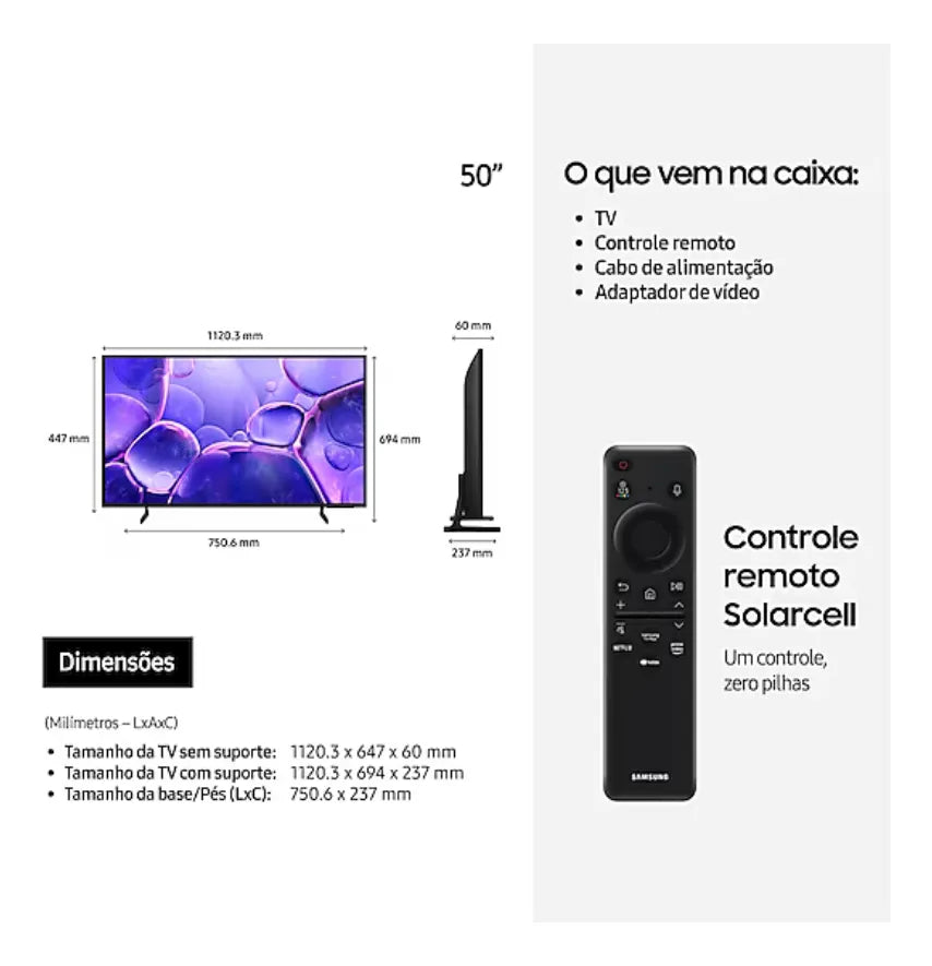 Smart Tv U8600f Crystal Uhd 4k 50 2025 Preto Samsung - Image 8