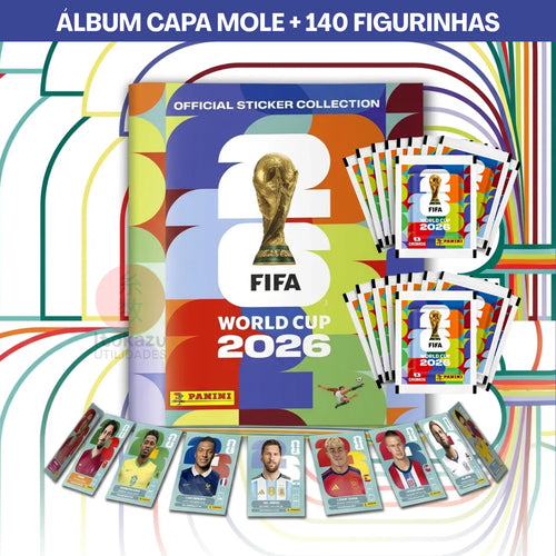 Imagem 1 de 6 de Kit Album Copa Do Mundo Fifa 2026 Capa Mole + Figurinhas