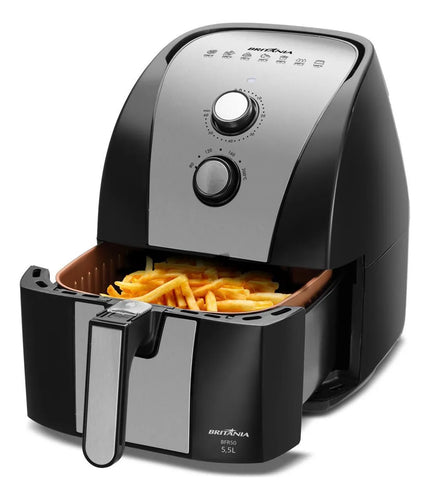 Imagem 1 de 6 de Britânia air fryer BFR51 5,5L antiaderente gold potência de 1500w cor preto