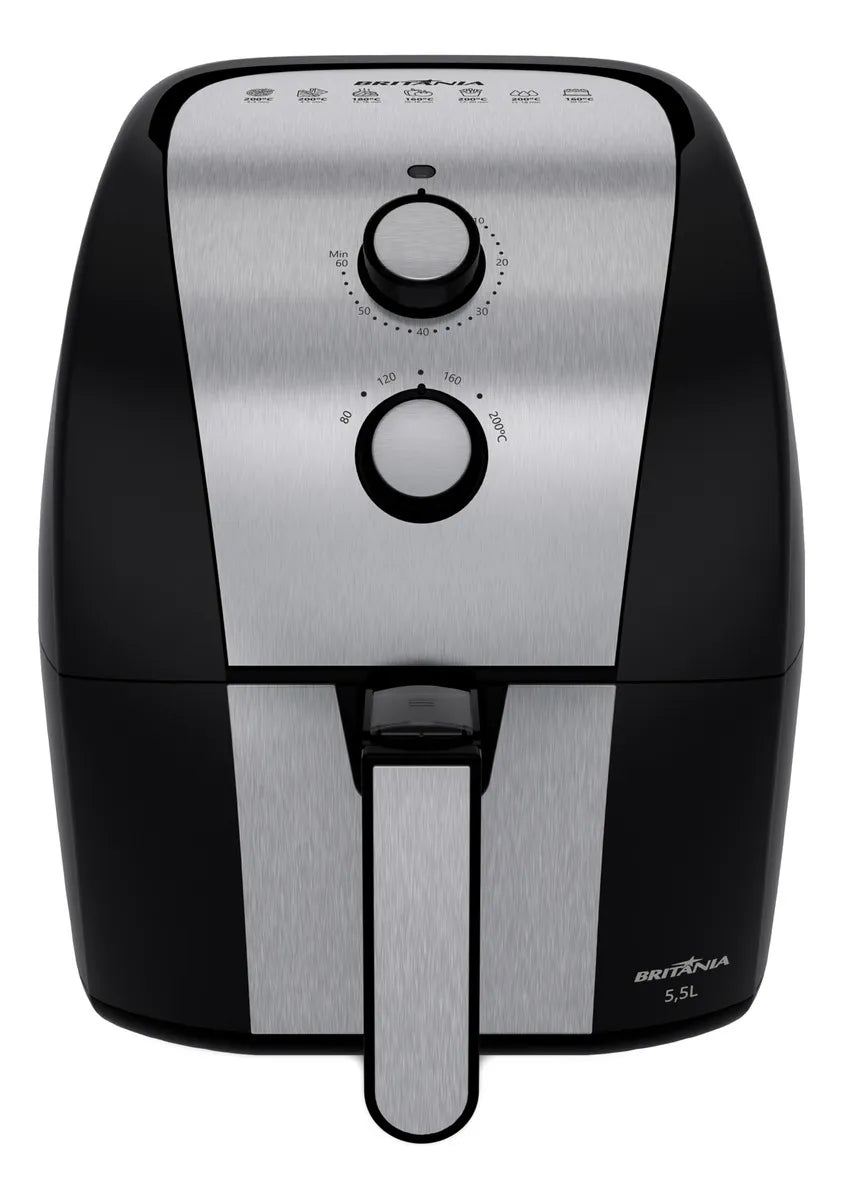 Britânia air fryer BFR51 5,5L antiaderente gold potência de 1500w cor preto - Image 5